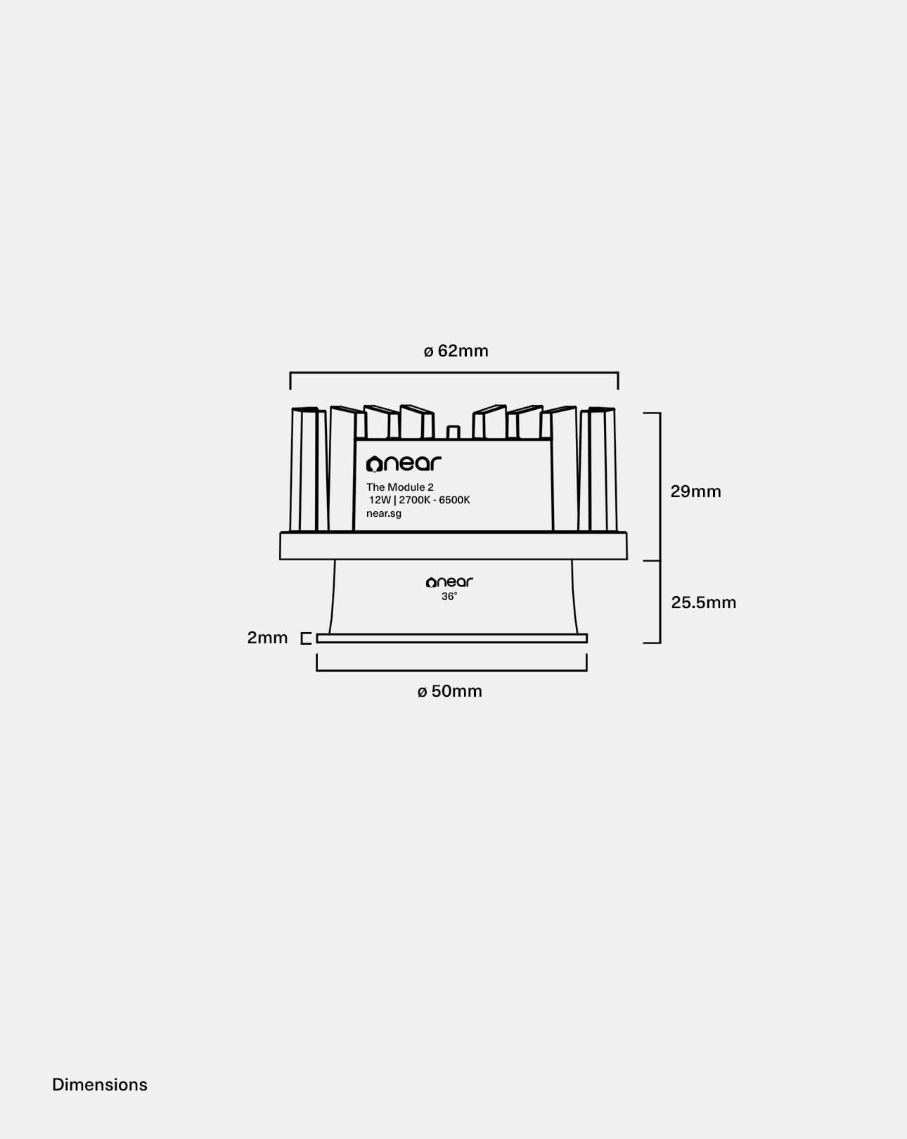 Smart 12W COB Module in Black view 2