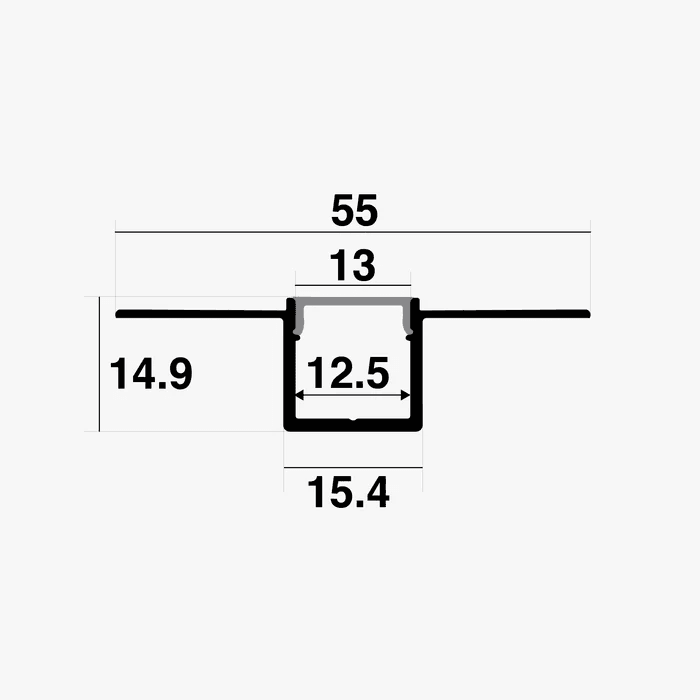 Ceiling Trimless Profile in Alum view 2